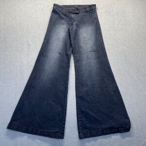 Womens Flare Blue Jeans Size 7‎ Zipper,Y2K,Pant